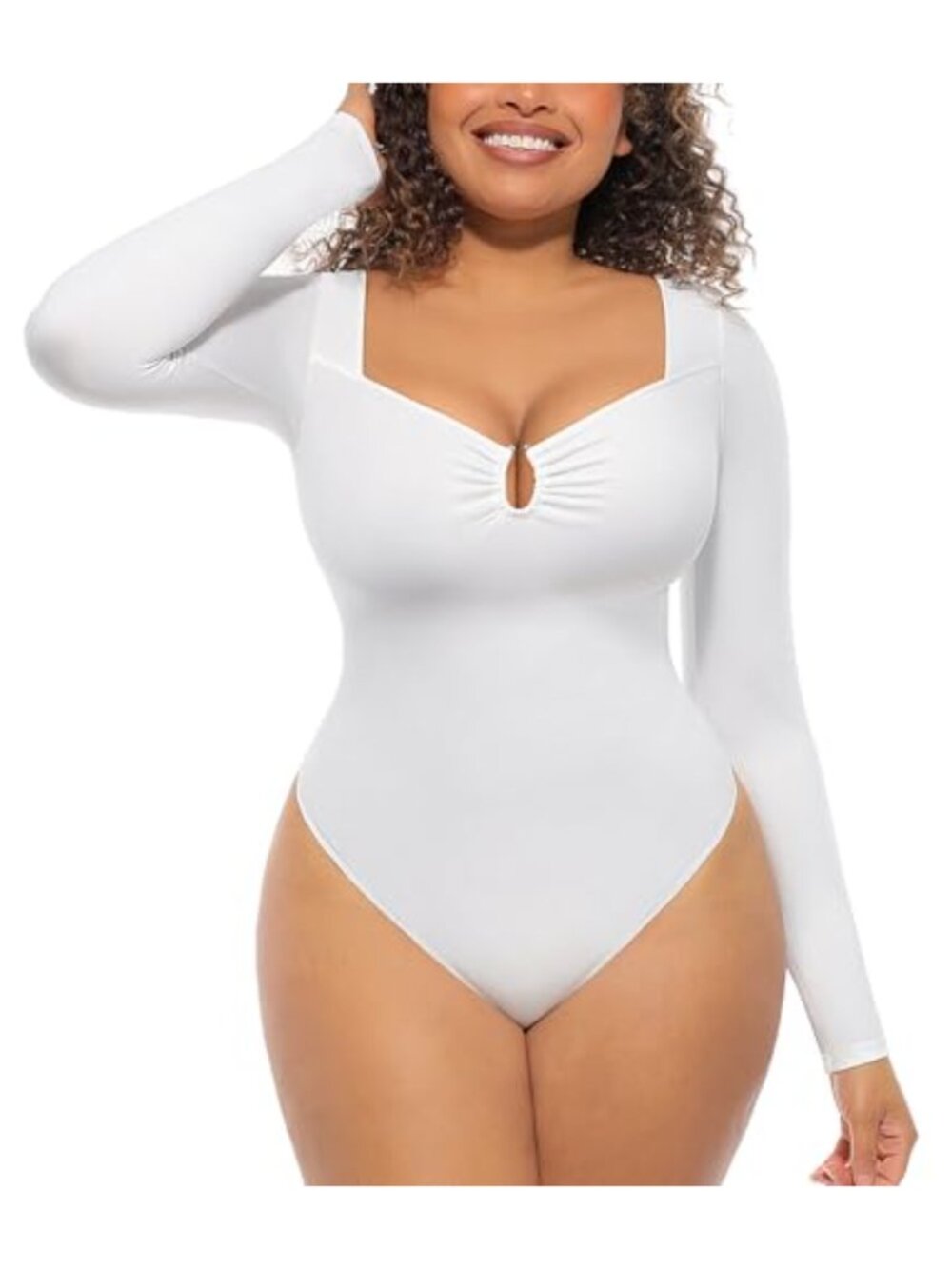 Long Sleeve Shaping Bodysuit Seamless Thong Tummy Control Shapewear